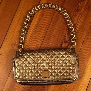 Antiqued Gold Leather Handbag